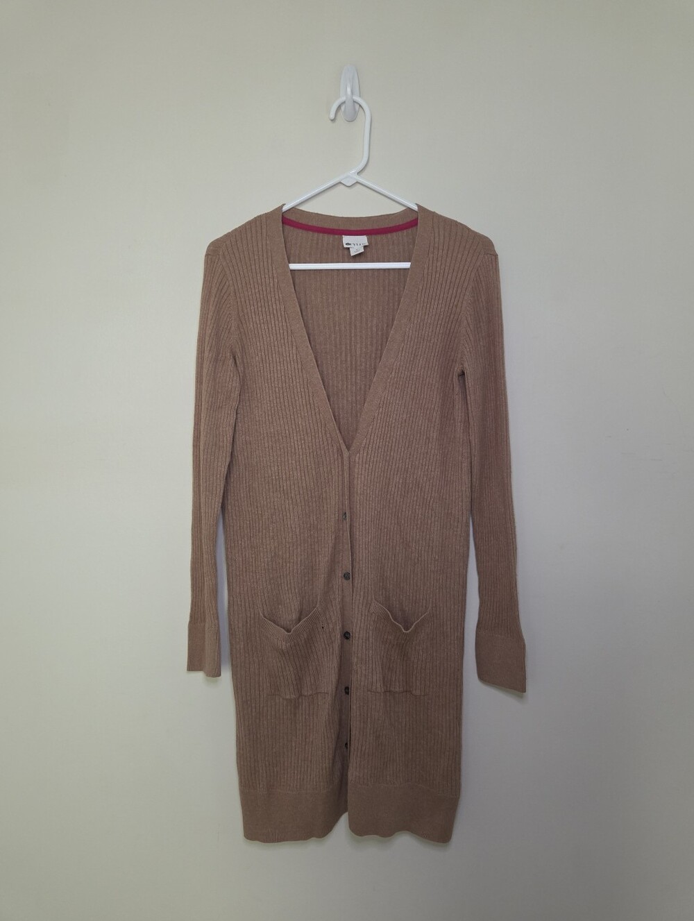 Women's Stylus Ribbed Long Cardigan Sweater Sz Large
